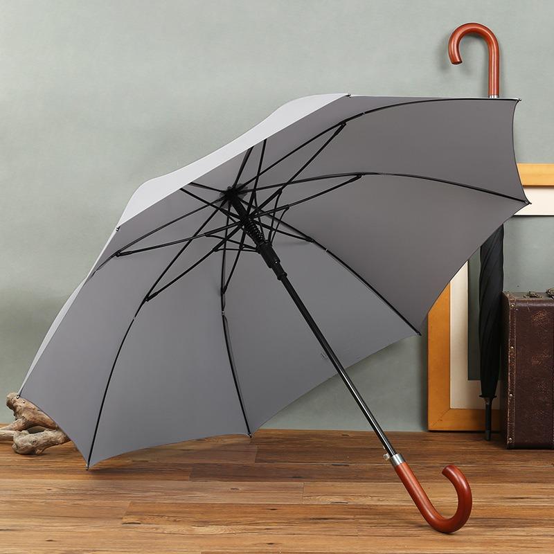 Automatic 8-bone Business Umbrella Golf Umbrella Wooden Hand Curved Bing Men's Straight Umbrella Plus Umbrella