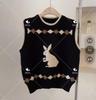 Women's Japanese Retro Diamond Rabbit Knit Vest - College Style Cardigan for Spring & Autumn