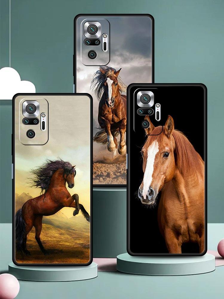 Animal Horse Phone Case Cover for Redmi 14C 10C Note 15 14 13 12 10 11 K40 Pro Plus 5G Soft TPU Shockproof Shell Funda Capas Bag