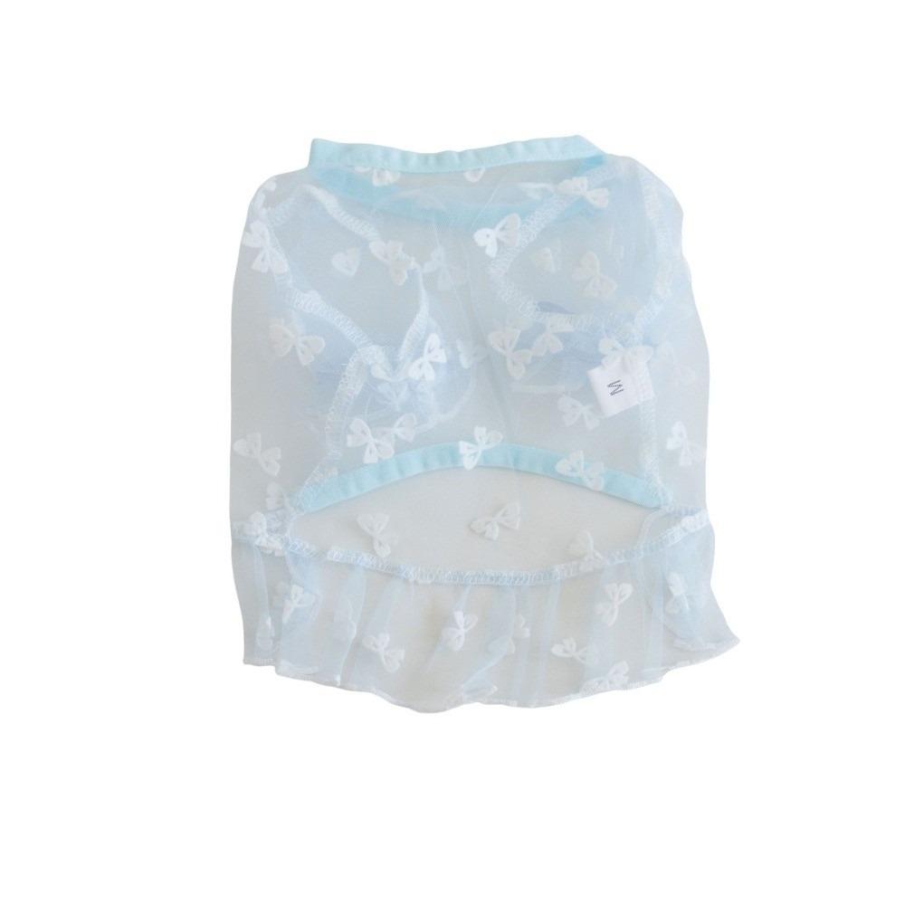 Bow Pattern Mesh Dog Skirt Breathable Pet Sun Protection Vest For Small Medium Dogs