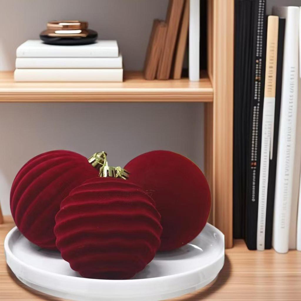 Weihnachtskugel 12 Stück Bruchfeste Dekoration 8 cm Samt Beflockte Kugeln für Weihnachtsbäume für Innen Außen