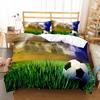 Soccer Duvet Cover Set King Queen Size Sport Theme Bedding Set For Kids Boys Girls Comforter Cover With Pillowcase Bedroom Decor