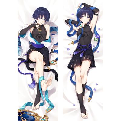 Oyun Genshin Darbe Wanderer Cosplay Dakimakura Uzun sarılma yastığı kılıfı Kapak Scaramouche Yastık Kılıfı Şeftali Derisi