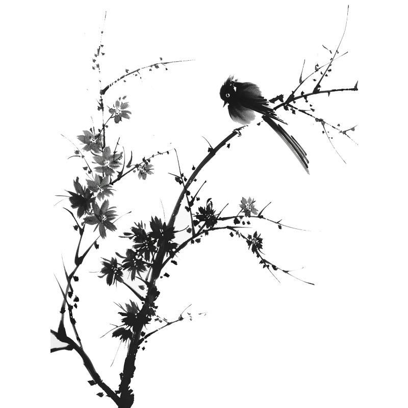 Minimalistische Orientalische Asiatische Stil Tuschemalerei Poster und Drucke Leinwanddruck Wandkunst Bild für Wohnzimmer Heimdekoration