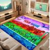 Dinosaur Theme Soft Crystal Velvet Rug Custom Name & Text Print Non Slip Floor Rug for Bedroom Living Room