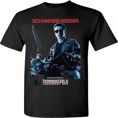 2 Schwarzenegger Movie Poster Retro Black T Shirt Size S M L XL 2XL