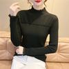 Autumn and Winter New Lace Inner Semi-turtleneck Sweater Women's Clothing Slim-fitting and Thin Versatile Warm Knitted Bottoming Shirt