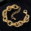 Gold Plated Chunky Chain Bracelet Stainless Steel Curb Link Bracelet Cable Chain Bracelet  For Men
