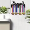 Metal Wall Mounted Medal Holder Black 11.4x5.1 Inch for Race Marathon Achievements Home Decor