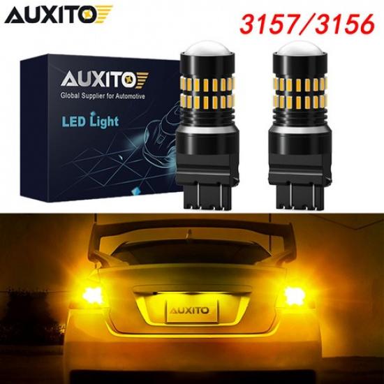 2-10x 3157 3156 3057 LED Amber Yellow Turn Signal Parking DRL 2400LM Light Bulbs 2 Pcs/ 1 Pair