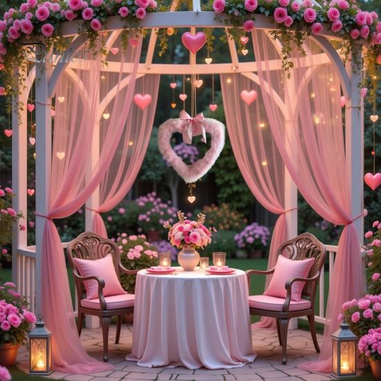 Doorway Valentine's Banner Day Heart Garland Door Festive Party Decor for Indoor Outdoor Wreath Wall Window Plastic Decoration Romantic Celebration