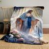 Blessed Mother Rosary Floral Throw Blanket  Printed Blanket for Living Room Bed Couch lunch break Soft Cozy Blanket for Friend's festival Gift