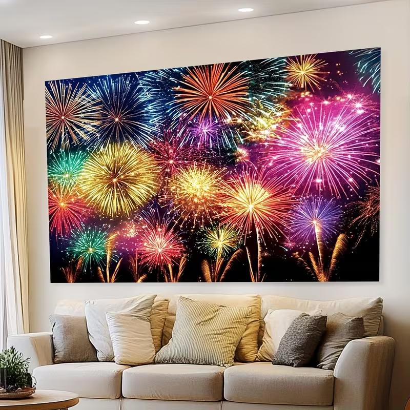 2D Colorful Fireworks Background for Wedding & Birthday Photoshoot