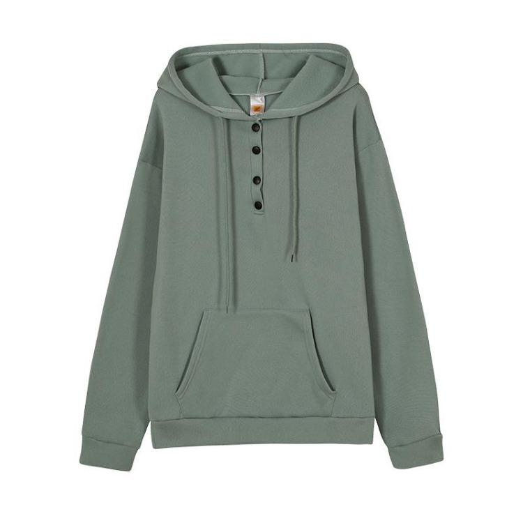 Women Casual Loose Fit Hooded Drawstring Long Sleeve Pocket Sweatshirt Hoodie