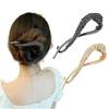 PALAY 2 Pack Hair Bun Stick Hair Bun Accessories Rhinestone Metal Stylish Hair Bun Claw Clip French Hair Claw, Multicolor