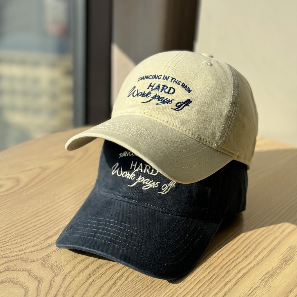 Spring and summer new fashion embroidered letter soft-top baseball cap, face-slimming duckbill cap for men, outdoor couple's sun hat