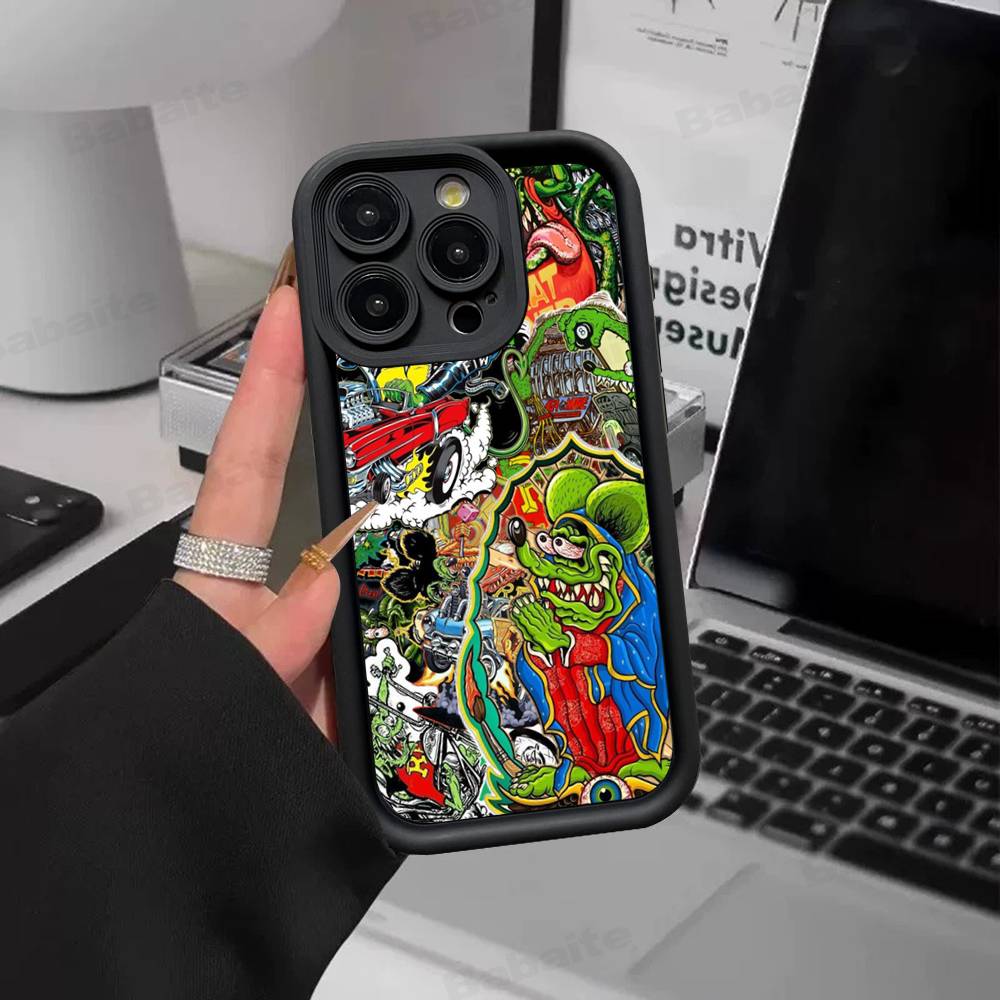 Funny Rat Fink Silicone Phone Case For IPhone 17 Pro Max 16 15 14 13 12 11 Plus 17 Air