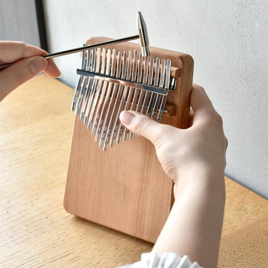 Hacoa Kalimba 17-Key Natural Wood Ethnic Instrument Solid Cherry Easy-to-Play Warmth Healing Sound