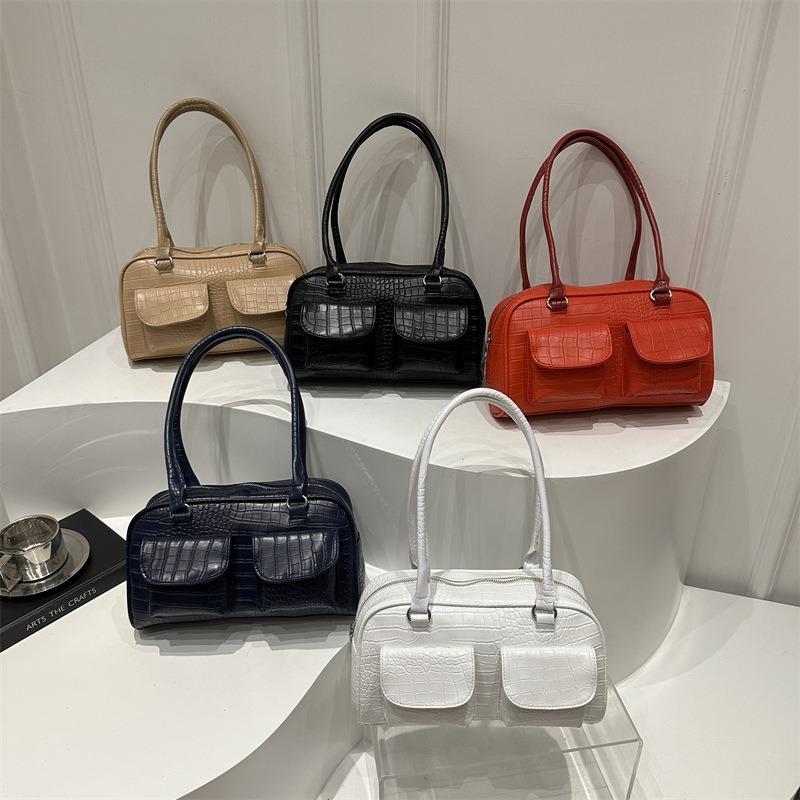 New Crocodile Pattern Underarm Bag Women's Simple Shoulder Bag Large Capacity Temperament Versatile Handbag