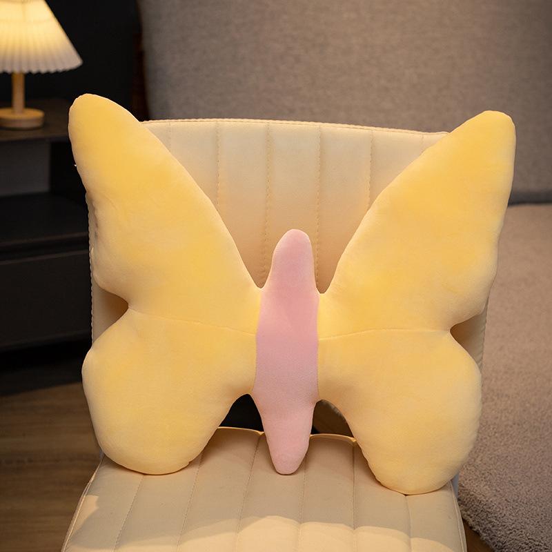 

Simple butterfly throw pillow plush toy home sofa pillow cushion children s doll decoration photo props 45*55cm（0.3kg） жёлтый
