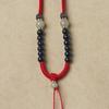 925 Sterling Silver Cinnabar Agate & Hetian Jade Handmade Pendant Necklace