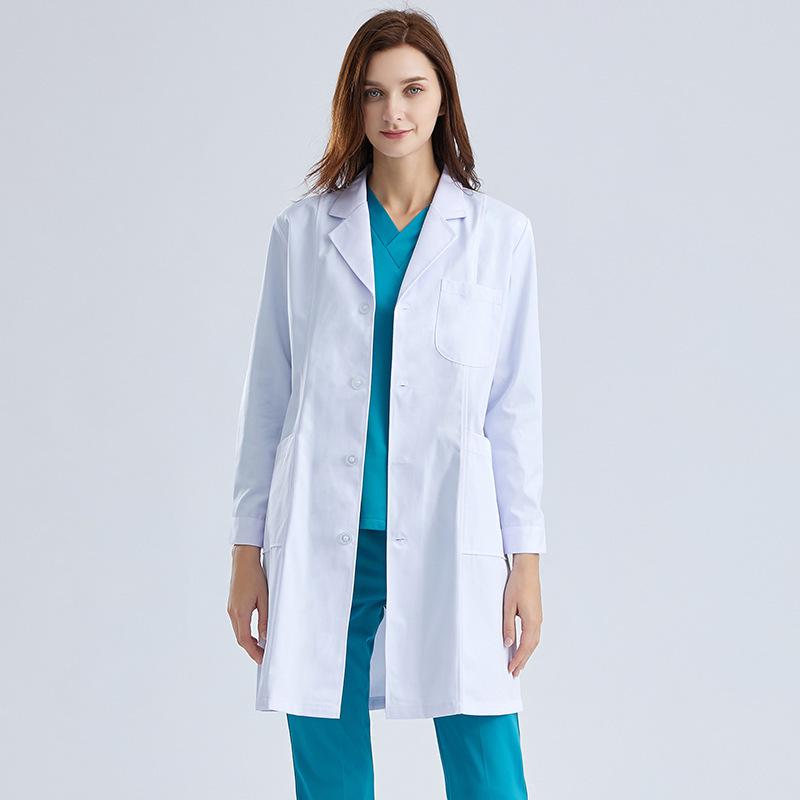 Doctor's Thick White Lab Coat for Hospital and Pharmacy - Spring/Autumn Wear