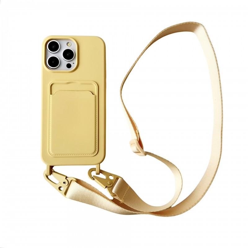 Slim Crossbody Phone Case With Card Slot IPhone 16 15 Pro Max 14 13 12 11 X XR XS Liquid Silicone Feel Soft TPU Cover