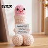 Creative Yarn Craft Handmade Crochet Ornament, Funny Positive Desk Buddy, Cute Decoration Figurine, Emotional Support Keepsake Gift for