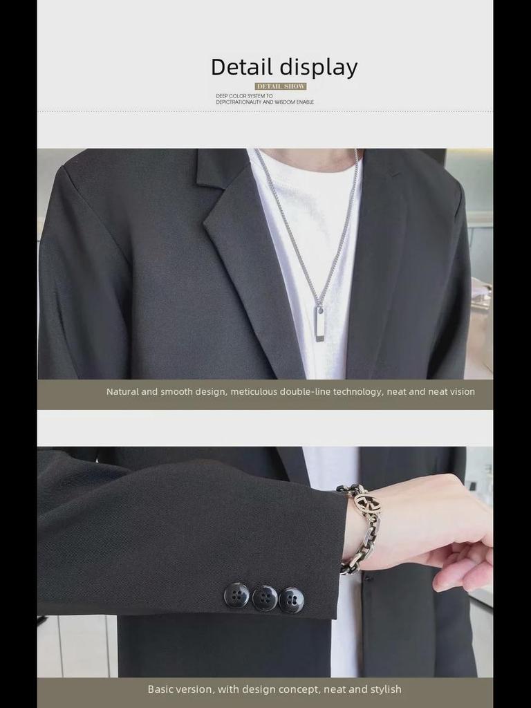 Men's Korean Style Casual and Trendy Single-Sleeve Jackets