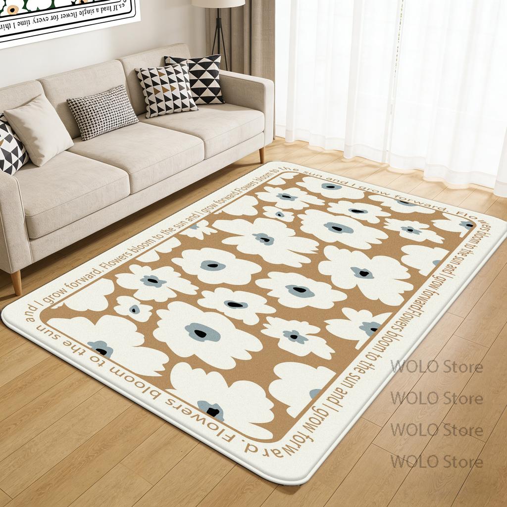 Flower Plant Printed Carpet simple style Living Room Bedroom Floor Mats cloakroom Non Slip customizable Soft Rug Easy cleaning