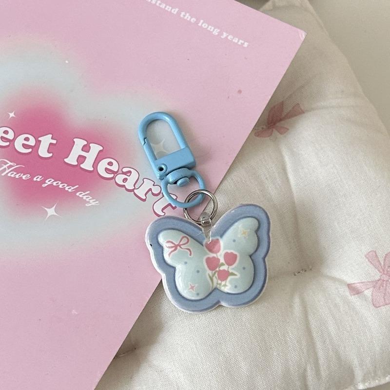 Garden Butterfly Keychain - Simple, Sweet and Adorable Pendant for Girls, Gentle Backpack Accessories