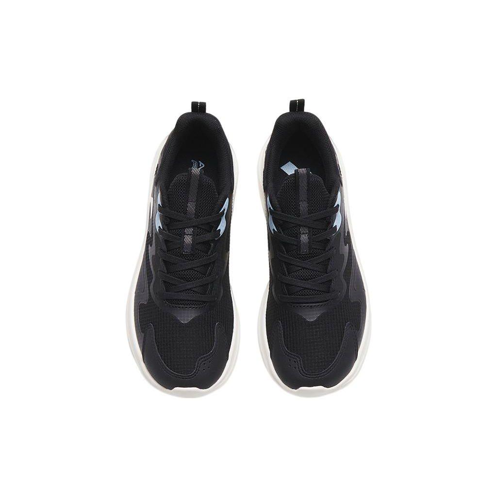 Anta Comfortable Fabric Synthetic Leather Non-Slip Wear-Resistant Breathable Low-Top Running Shoes Women Sneaker Black Blue 922315573-2