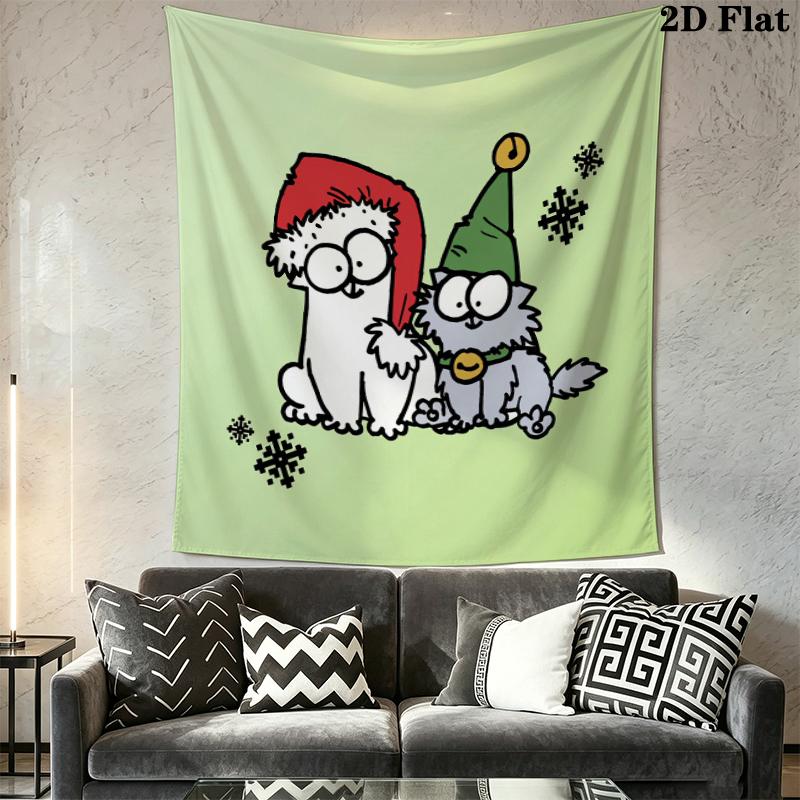 Simon‘s Cat Wall Tapestry Aesthetic Wall Hanging Printed Fabric Blanket Decorative Tapestries for Bedroom Living Room Home Decor