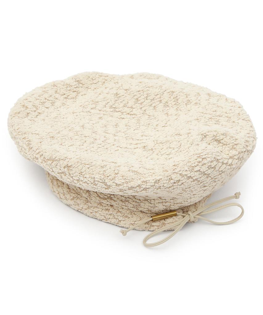 Eondeokeonteulolseutyudio Plate Beret / Strap / Bean Tweed / D Beige
