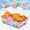 GLURUITE 24 Pcs Axolotl Party Paper Food Trays Disposable Axolotl Shaped Serving Boat Snack Bowls for Baby Shower Birthday Party Supplies Favors