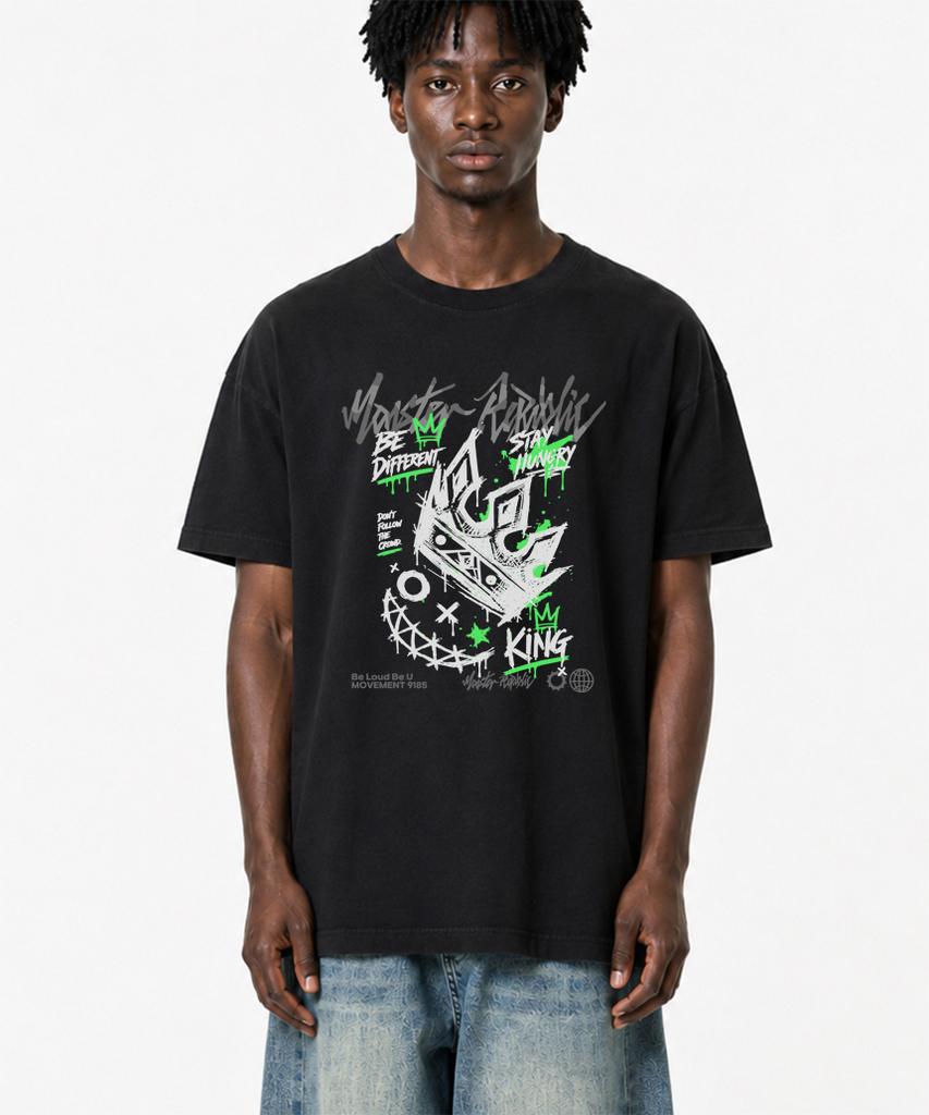 MONSTER REPUBLIC Crown Green T-Shirt Black_9185