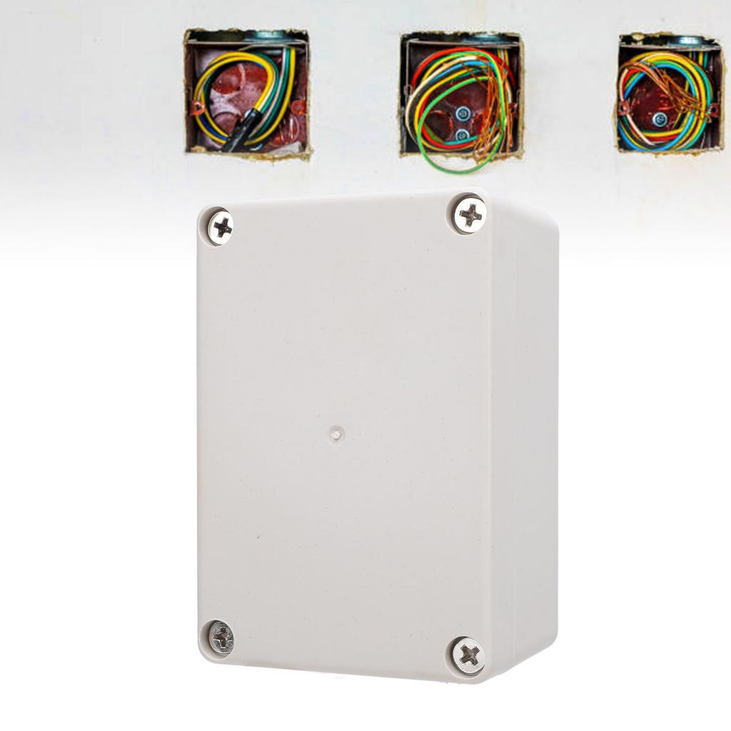 Water Proof Junction Box, ABS Plastic Electrical Enclosure 100x68x50mm with Metal Mounting Hole for Indoor Outdoor Electric Projects IP65 Rated