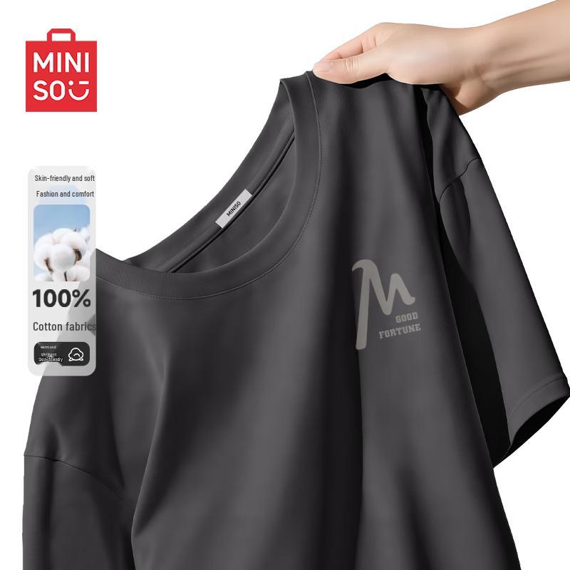 MINISO Men s American Style Pure Cotton Short-Sleeve T-Shirt XL