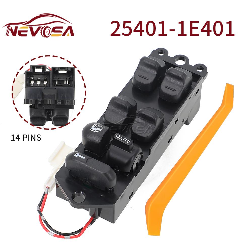 

For Nissan Bluebird U13 Sentra Pulsar Altima Stanza 25401-1E401 Front Left LHD Power Master Window Glass Switch 25401-1E400