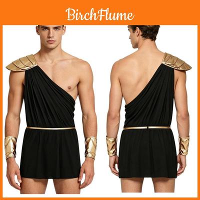 Greek Warrior Cosplay Costume Men With Polyester Fabric For Themed Parties