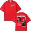 Rapper Anuel AA Real Hasta La Muerte Tour 2025 neues Album T-Shirts Herren Hip Hop Gothic T-Shirts 100% Kurzarm-T-Shirt