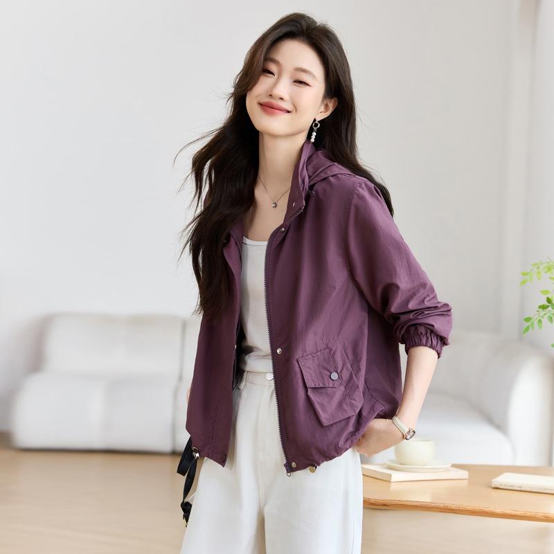 Huvförsedd basebolljacka för dam: Lättviktig, Lös passform, Koreansk stil för Vår & Höst