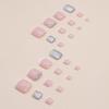 24 Pcs Glossy Toe Nails Red Shiny Glitter False Nails With  Artificial Manicure Reusable Fake Nails For Women