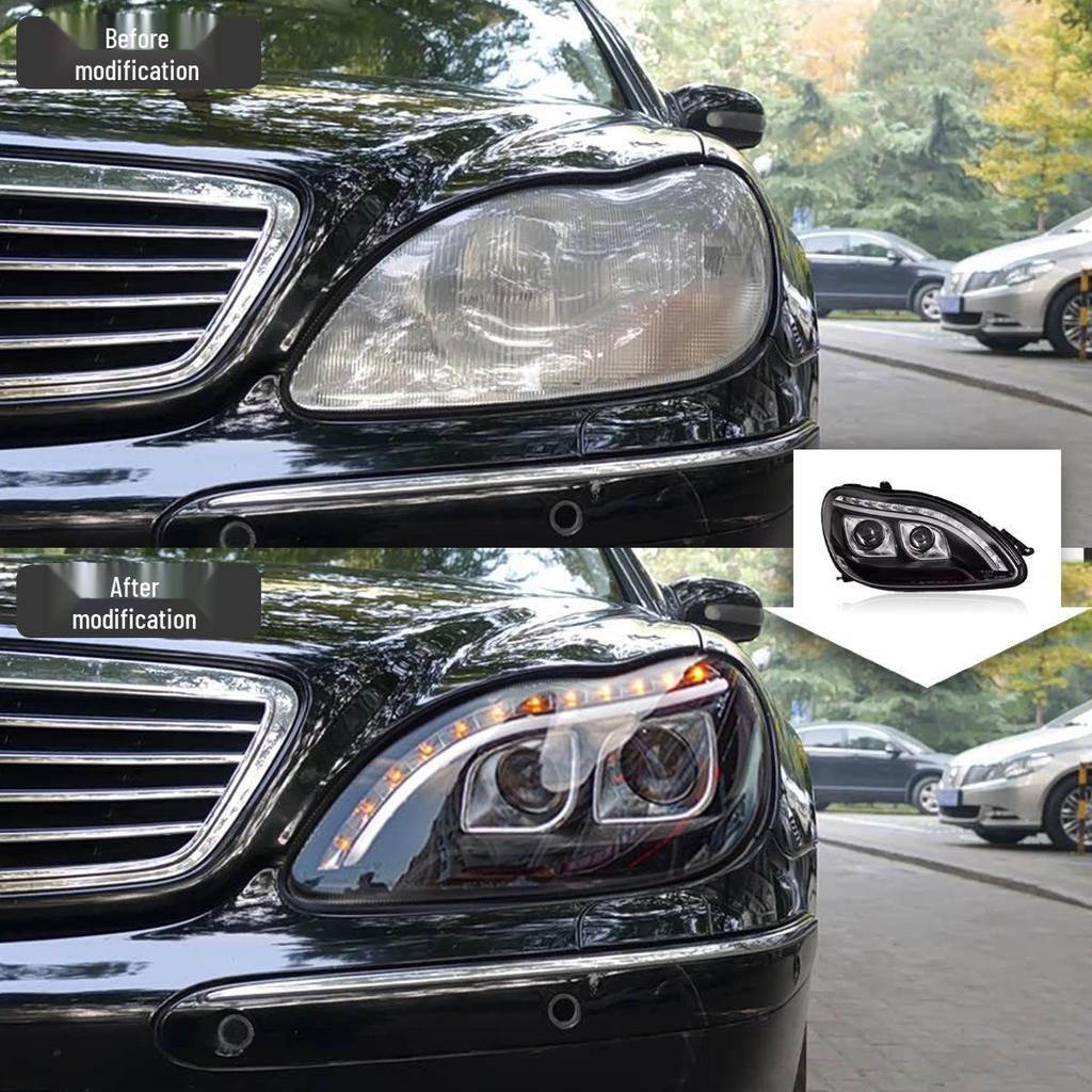 1998-2005 Mercedes-Benz S-Class W220 LED Xenon Headlight Assembly with Flowing Turn Signals