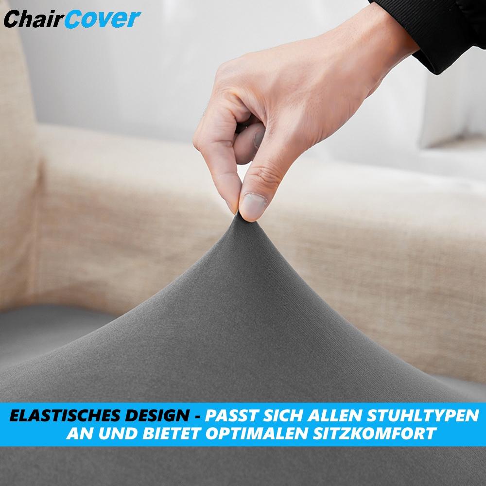 ChairCover Stuhlhussen Set Stretch Stuhlüberzug Stuhlbezug 4er Anthrazit Dehnbar