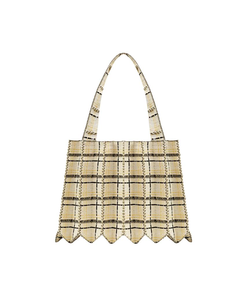 Pleatsmama Tweed Shopper Bag Eggnog