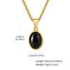 Men's Fashion Minimalist Natural Tiger Eyes Stone Necklace, Stainless Steel Geometric Pendant Necklace, Punk Vintage Jewelry