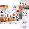 Wall Decor Sticker Pvc Halloween Pumpkin Witch Hat For Living Room And Office