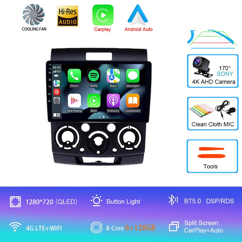 for Ford Everest Ranger Mazda BT50 BT-50 2006-2010 Car Radio Autoradio Multimedia Stereo Player Carplay Android 14 2din
