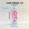 1PC Cluster Of Pink Wild Flowers Print 750ml Color Plastic Sports Water Bottle Leakproof Flip Straw Lid Suitable for Sports Office Home Use